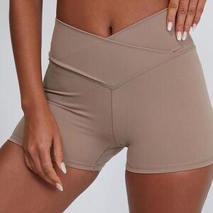High Waisted Grey Biker Shorts